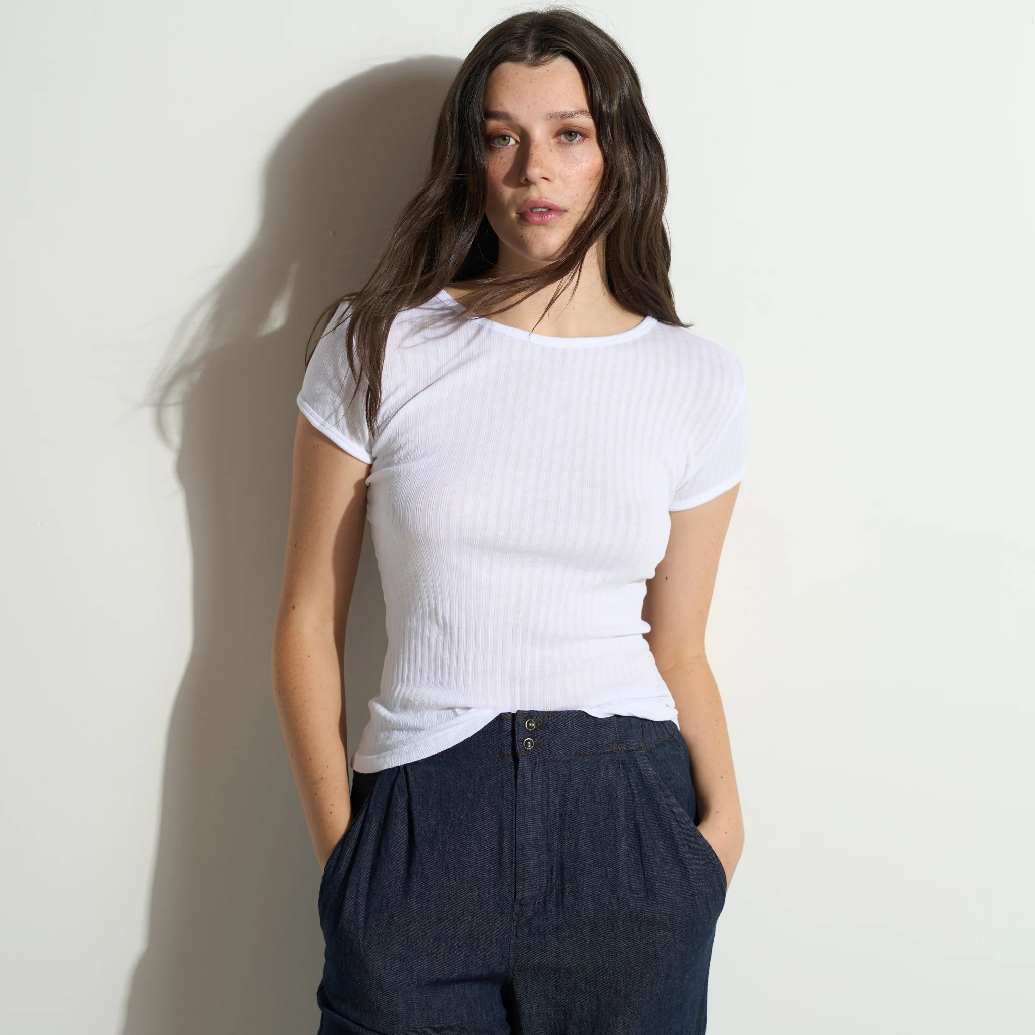 Elodie Slim Rib Tee - wxkoi