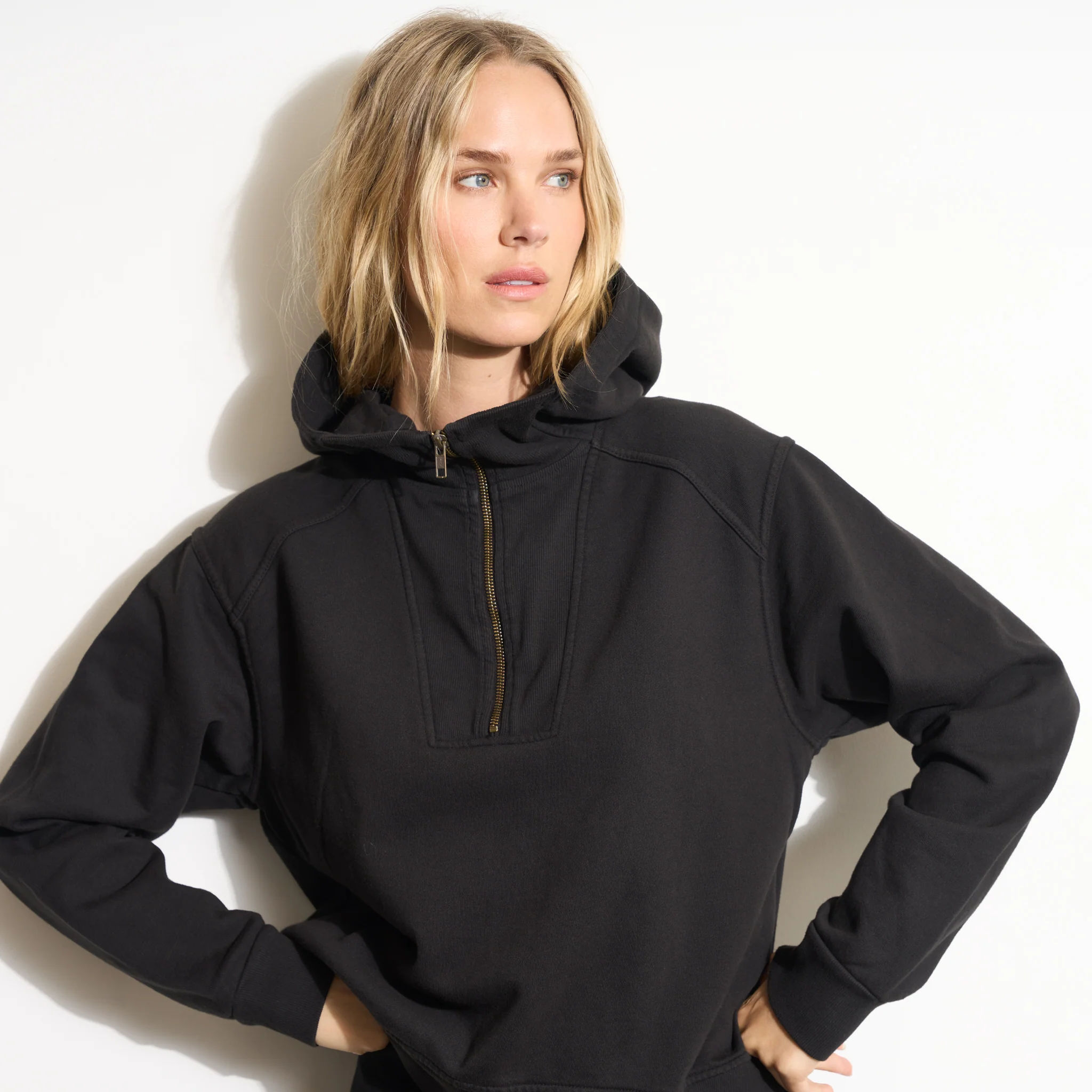 Josephine Quarter Zip Pullover Hoodie - wxkoi