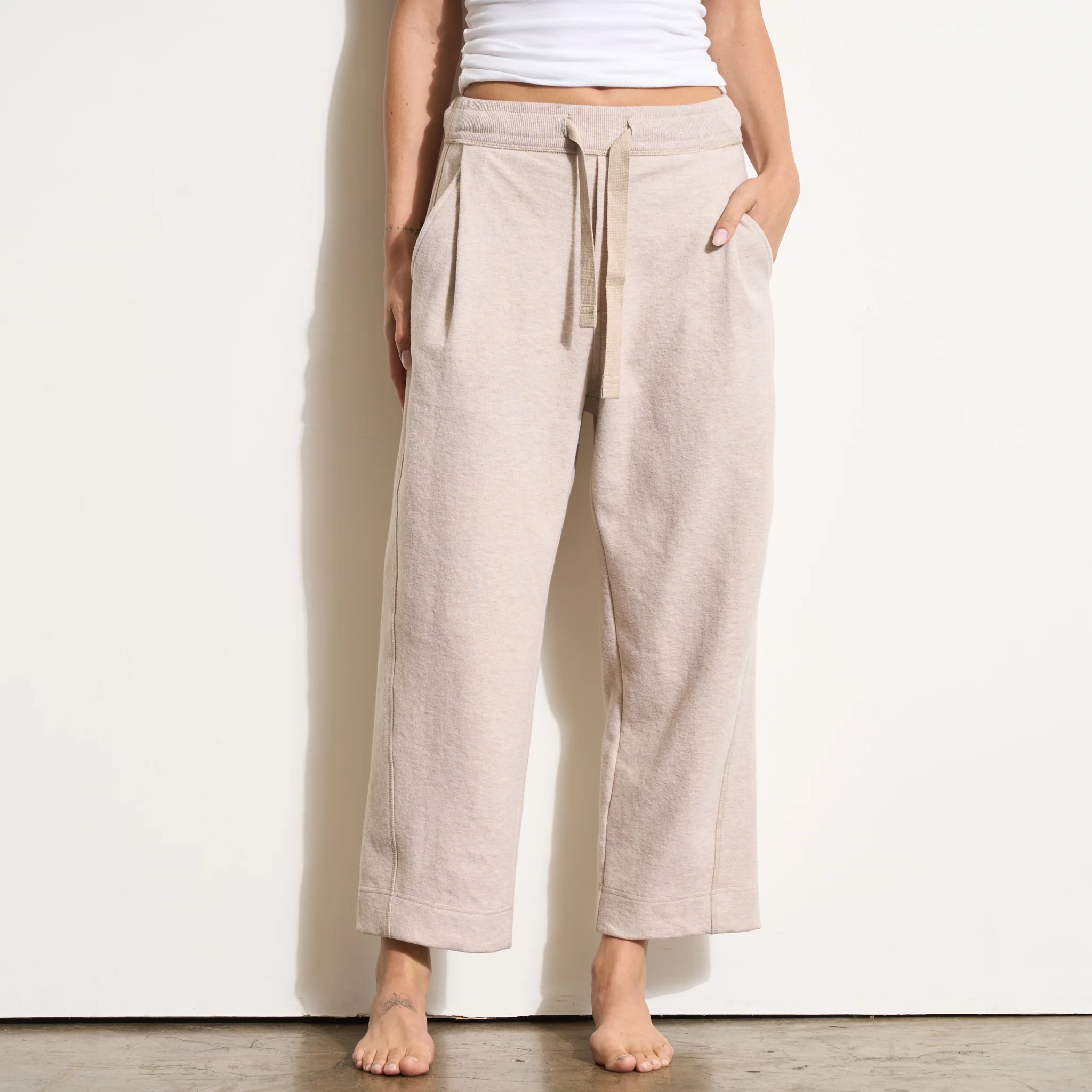 Robbie Relaxed Drawstring Felted Pant - wxkoi