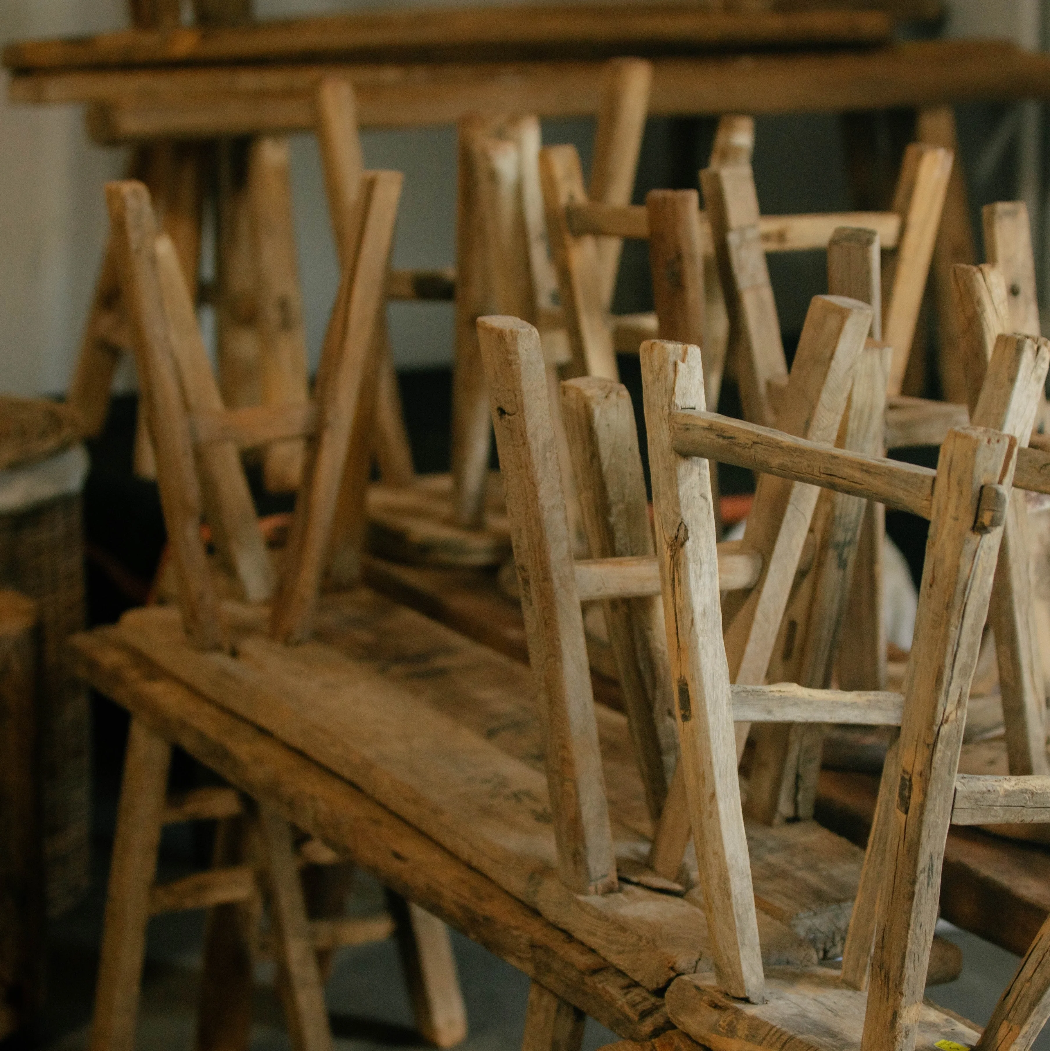 Vintage Elm Skinny Bench - wxkoi